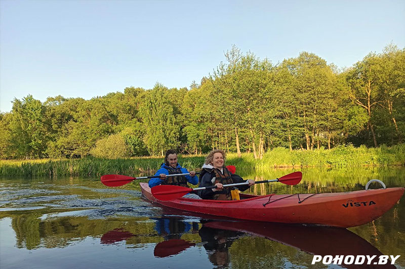 Вечерний сплав на байдарках по Минску.